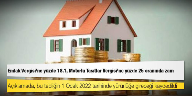 Emlak Vergisi'ne yüzde 18.1, Motorlu Taşıtlar Vergisi'ne yüzde 25 oranında zam
