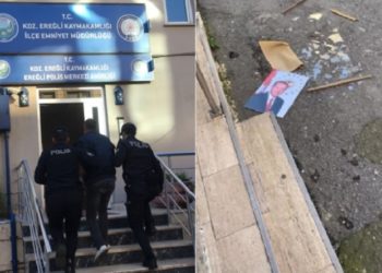Erdoğan’ın fotoğrafını yere atan kişi gözaltına alındı
