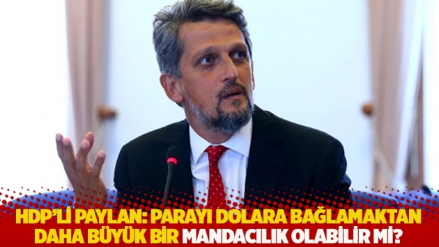 HDP’li Paylan: Parayı dolara bağlamaktan daha büyük bir mandacılık olabilir mi?