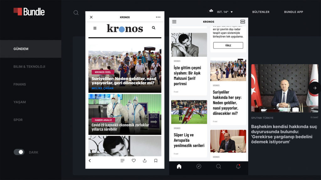 Kronos’u haber uygulaması Bundle’dan takip edebilirsiniz