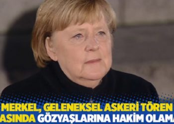 Merkel, geleneksel askeri t&ouml;ren sırasında g&ouml;zyaşlarına hakim olamadı