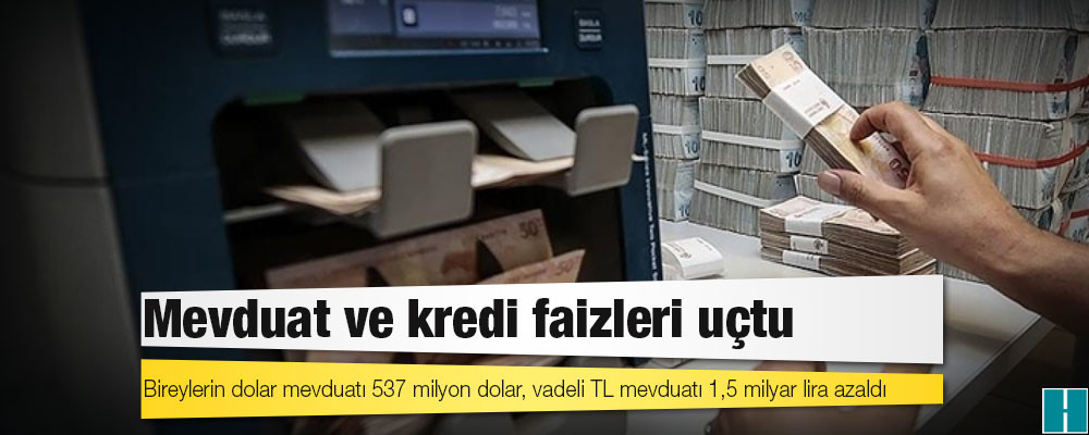 Mevduat ve kredi faizleri uçtu; bireylerin dolar mevduatı 537 milyon dolar, vadeli TL mevduatı 1,5 milyar lira azaldı