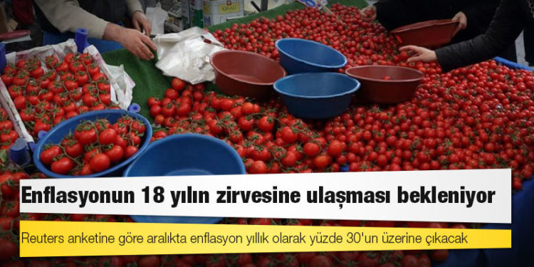 Reuters: Enflasyonun 18 yılın zirvesine ulaşması bekleniyor