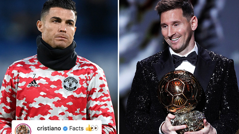 Ronaldo'dan Lionel Messi'nin Ballon d'Or'u kazanmasını eleştiren paylaşıma yorum: "Gerçekler"