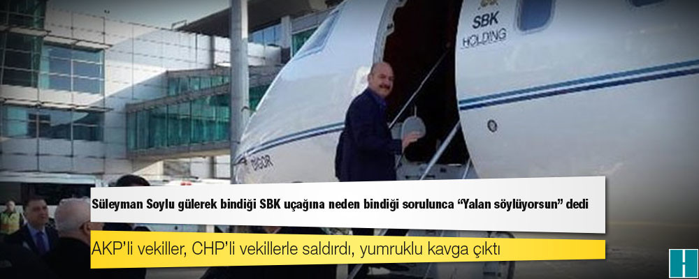 Süleyman Soylu gülerek bindiği SBK uçağına neden bindiği sorulunca “Yalan söylüyorsun” dedi