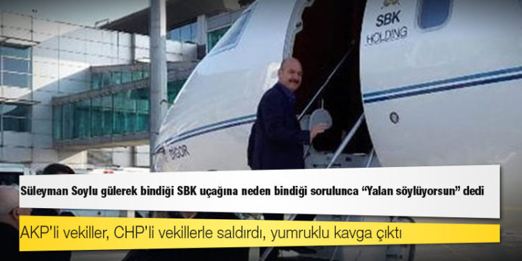 Süleyman Soylu gülerek bindiği SBK uçağına neden bindiği sorulunca “Yalan söylüyorsun” dedi