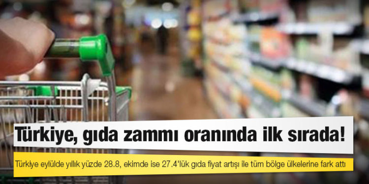 Türkiye, gıda zammı oranında ilk sırada!