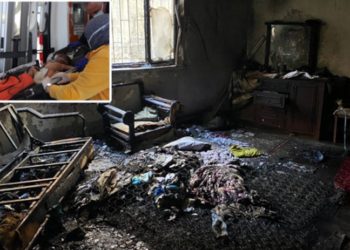 Yanan evde yalnız bırakılan bebeği komşusu kurtardı