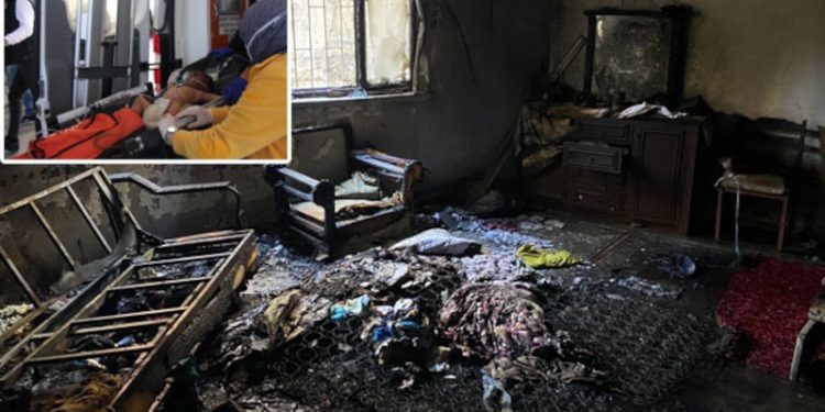 Yanan evde yalnız bırakılan bebeği komşusu kurtardı