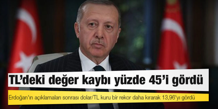 Yeni ekonomi politikası: Erdoğan'ın açıklamaları sonrası dolar/TL kuru bir rekor daha kırarak 13,96'yı gördü