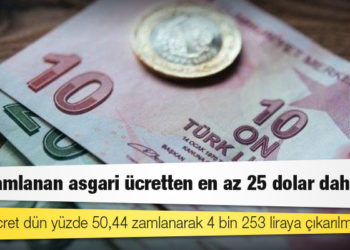 Yeni zamlanan asgari ücretten en az 25 dolar daha gitti
