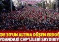Y&uuml;zde 30&rsquo;un altına d&uuml;şen Erdoğan meydandaki CHP&rsquo;lileri saydırıyor