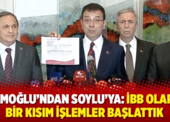 İmamoğlu’ndan Soylu’ya: İBB olarak bir kısım işlemler başlattık
