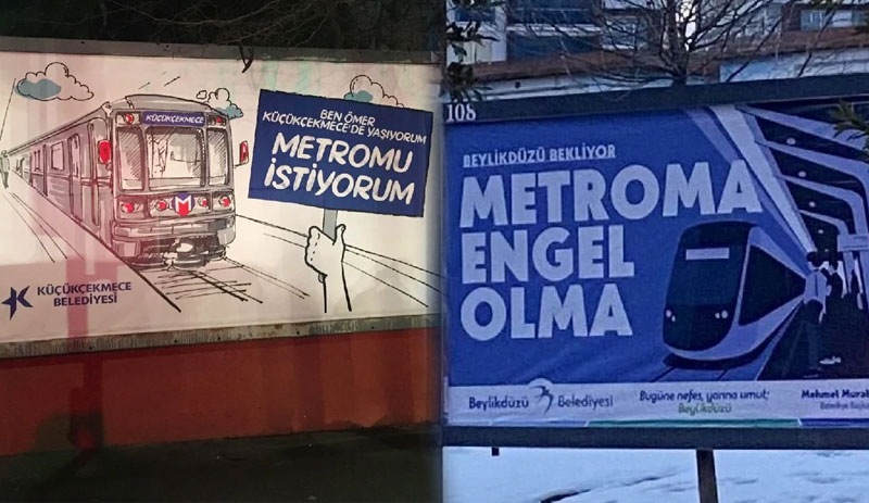 İBB’nin metro projesinin onaylanmamasına belediyelerden afişli tepki