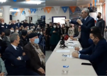 AKP’li Mahir Ünal konuştu, ‘Vallahi açım’ diyen vatandaş salondan atıldı