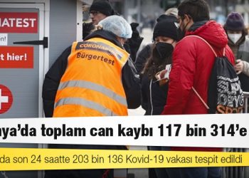 Almanya'da Kovid-19 nedeniyle ölenlerin sayısı 117 bin 314'e yükseldi