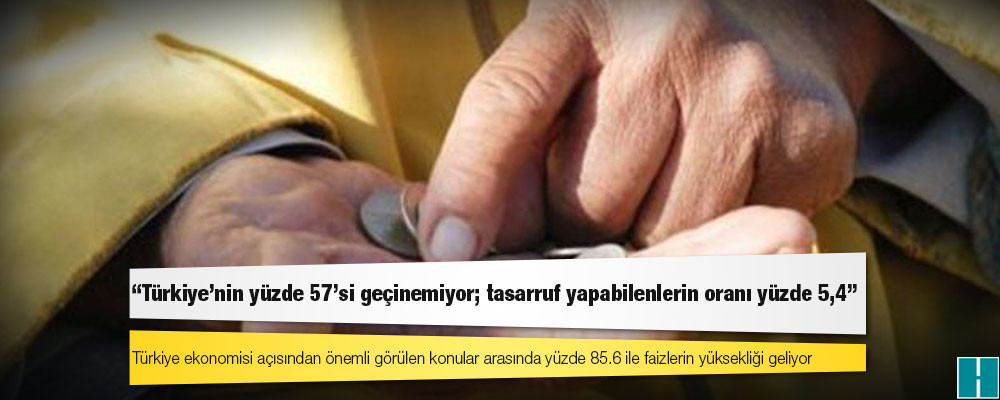 Araştırma: Türkiye'nin yüzde 57'si geçinemiyor; tasarruf yapabilenlerin oranı yüzde 5,4