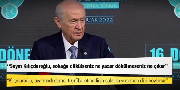 Bahçeli: Kılıçdaroğlu, uyarmadı deme, tecrübe etmediğin sularda yüzersen dibi boylarsın; milliyetçiliğin alanına girmekten kaçınmalısın