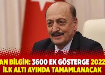 Bakan Bilgin: 3600 ek g&ouml;sterge 2022'nin ilk altı ayında tamamlanacak