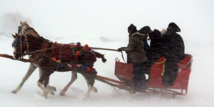 CHP'li belediye başkanları buz tutan Çıldır Gölü'nde tipiye yakalandı