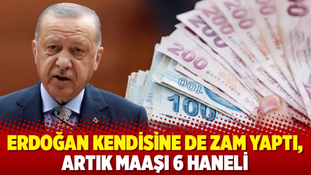 Erdoğan kendisine de zam yaptı, artık maaşı 6 haneli