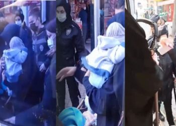 Furkan Vakfı gönüllüsü bebekli kadınlara gözaltı! Polis, tesettürlü kadının başörtüsünü açtı!