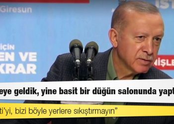 Giresun'da toplantı salonunu küçük bulan Erdoğan: Başka bir yer bulamadık mı; kongreye geldik, yine basit bir düğün salonunda yaptık