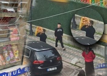 Halk Ekmek b&uuml;fesine saldırı: Ekmekleri &ccedil;&ouml;pe attı