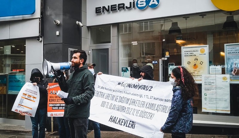 Halkevleri’nden EnerjiSa önünde eylem: 100 TL'lik fatura 23 TL’ye düşürülebilir