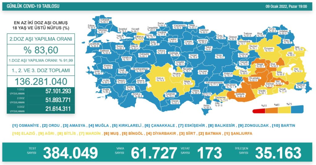 Koronavirüsten 173 kişi hayatını kaybetti