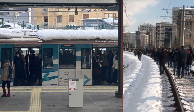 Marmaray arızalandı; trende bekletilen yolcular yürümek zorunda kaldı