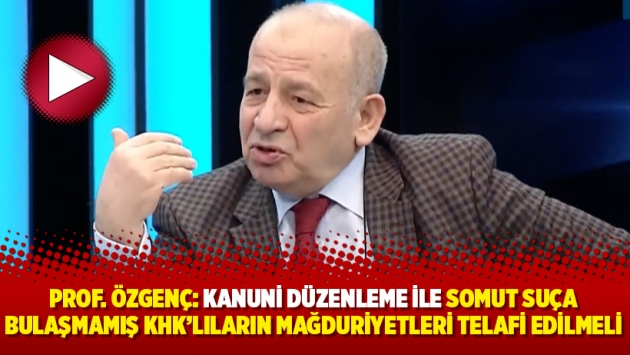 Prof. Özgenç: Kanuni düzenleme ile somut suça bulaşmamış KHK’lıların mağduriyetleri telafi edilmeli