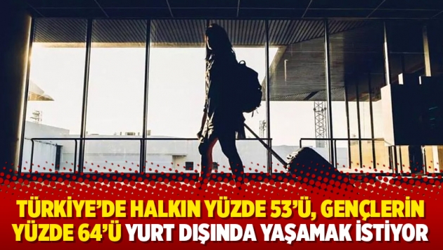 Türkiye’de halkın yüzde 53’ü, gençlerin yüzde 64’ü yurt dışında yaşamak istiyor