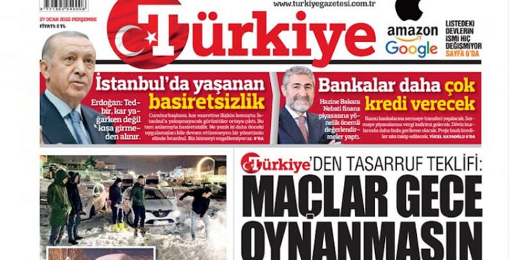 Türkiye gazetesinden ‘tasarruf’ teklifi: Maçlar gece oynanmasın