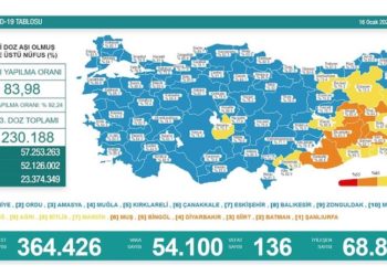 Türkiye'de Covid-19 tablosu: Günlük vaka sayısı 54 bin 100, can kaybı 136