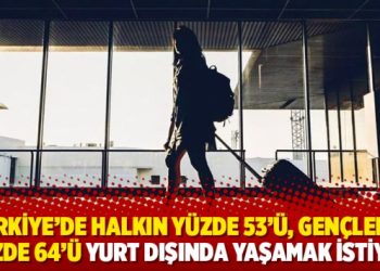 Türkiye’de halkın yüzde 53’ü, gençlerin yüzde 64’ü yurt dışında yaşamak istiyor