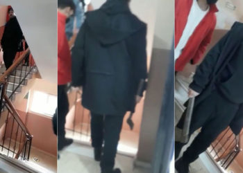 Öğrenciler kavga etti, veli okulu baltayla bastı