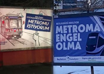 İBB’nin metro projesinin onaylanmamasına belediyelerden afişli tepki