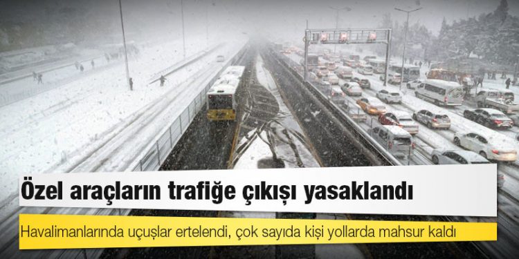 İstanbul kar yağışının etkisi altında: Köprüler, otomobil trafiğine açıldı, havalimanlarında uçuşlar ertelendi