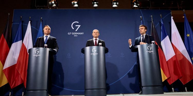 Almanya, Fransa ve Polonya liderleri Ukrayna’yı görüştü: Ortak hedefimiz Avrupa’da savaşı önlemek