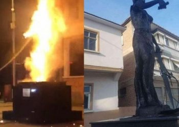 Adalet Anıtı'nın yakılması olayında 1 kişi tutuklandı