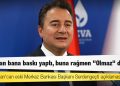 Ali Babacan'can eski Merkez Bankası Başkanı Serdengeçti açıklaması: Erdoğan bana baskı yaptı, buna rağmen "Olmaz" dedim