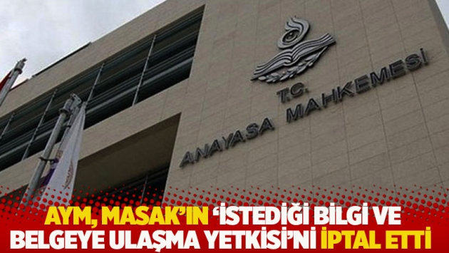 Anayasa Mahkemesi, MASAK’ın istediği bilgi ve belgeye ulaşma yetkisini iptal etti