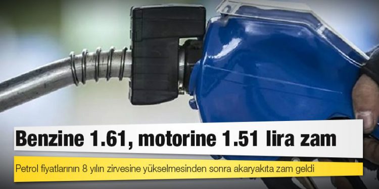 Benzine 1.61, motorine 1.51 lira zam