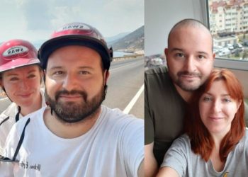 Bir ay önce evlendiği Ukraynalı eşi, Kiev'de savaşın ortasında kaldı