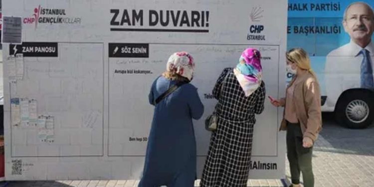 CHP İstanbul'un tüm meydanlarında 'zam duvarı' açtı