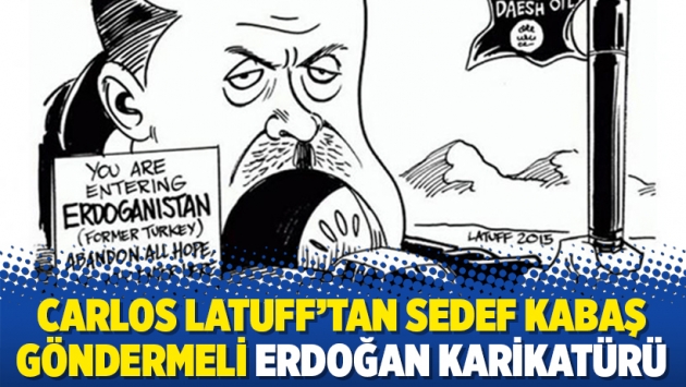 Carlos Latuff'tan Sedef Kabaş göndermeli Erdoğan karikatürü