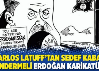 Carlos Latuff'tan Sedef Kabaş g&ouml;ndermeli Erdoğan karikat&uuml;r&uuml;