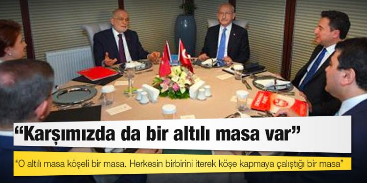 Davutoğlu: Bizim 6 liderin bir araya gelerek verdiği uyum, diyalog, güven tablosu karşısında karşımızda da bir altılı masa var