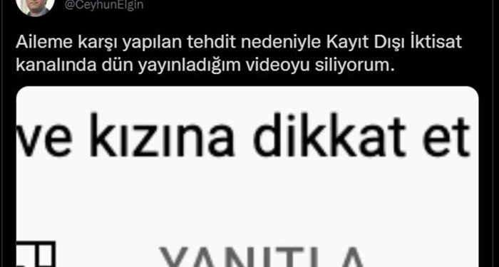 Ekonomi profesörüne tehdit: Eşine ve kızına dikkat et hoca!
